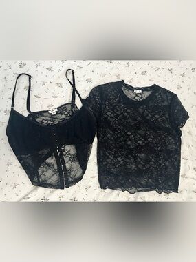 Bundle of Garage sheer black lace tops
17 EACH or27 BOTH